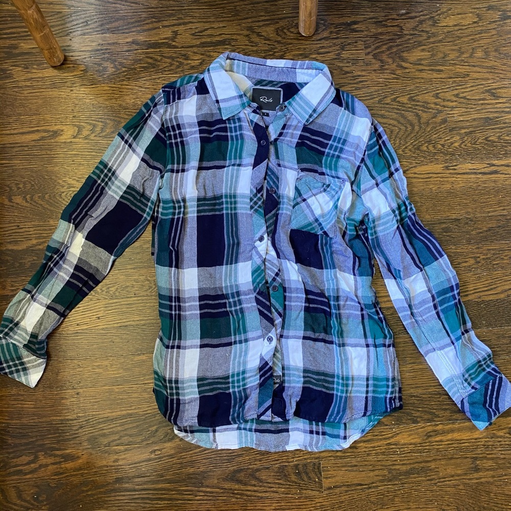 Rails LA blue plaid soft flannel